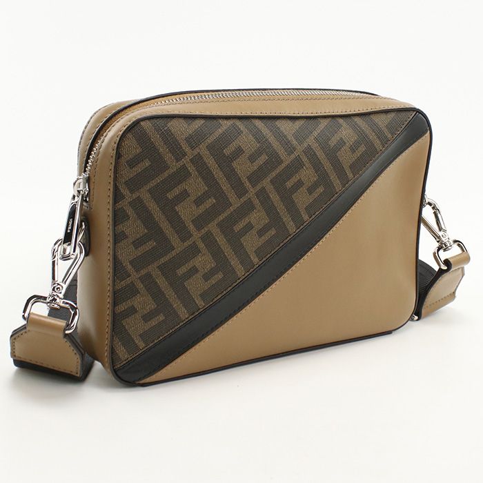 Fendi Camera Case Diagonal 7m0286 Crossbody Shoulder Bag PVC Leather Men's