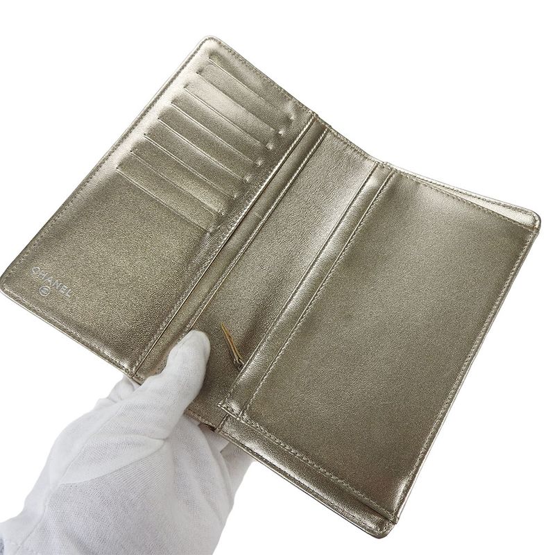 Chanel Long Wallet New Travel Line Leather Gold - Fold 11 Ladies Women Chanel