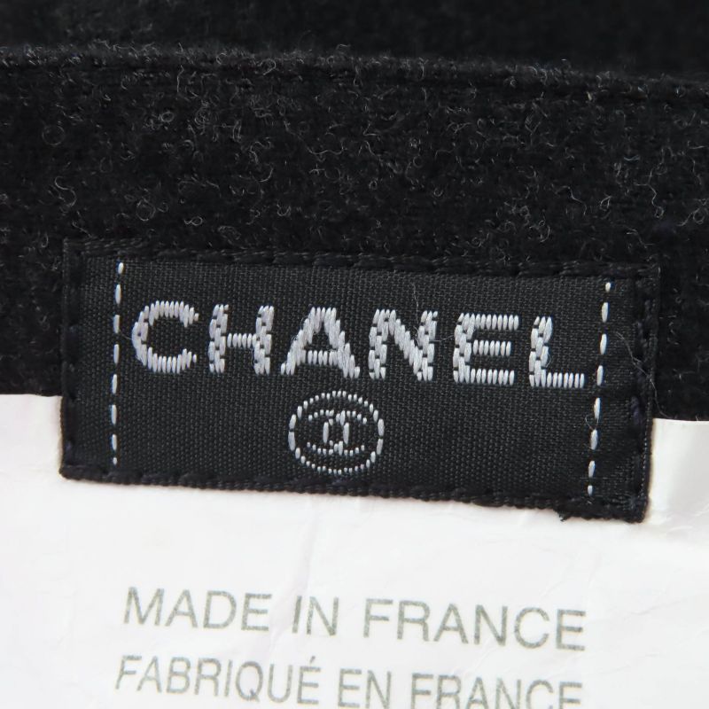 CHANEL Vintage P05858v03532 100% Wool 100% Silk Lining Tight Skirt With Coco