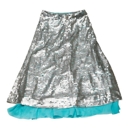 Fendi Sequined Skirt Size: 36 Light Blue Silver Silk Women's Fendi