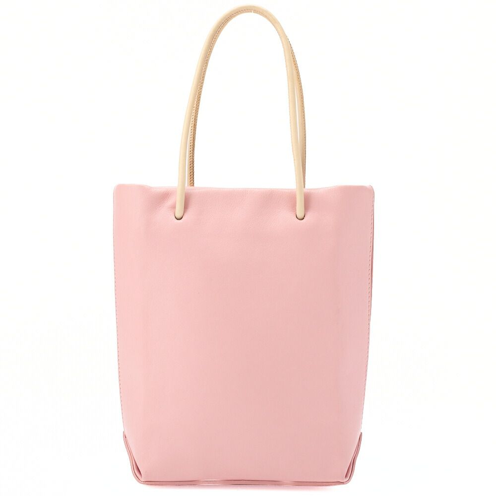 Chanel Mini Tote Bag Essential Logo Mark Lambskin Pink Silver Hardware Handbag