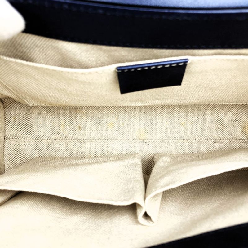 Gucci 295402 Handbag Shoulder Bag Navy/blue/gold Blue/gold Enamel Ladies