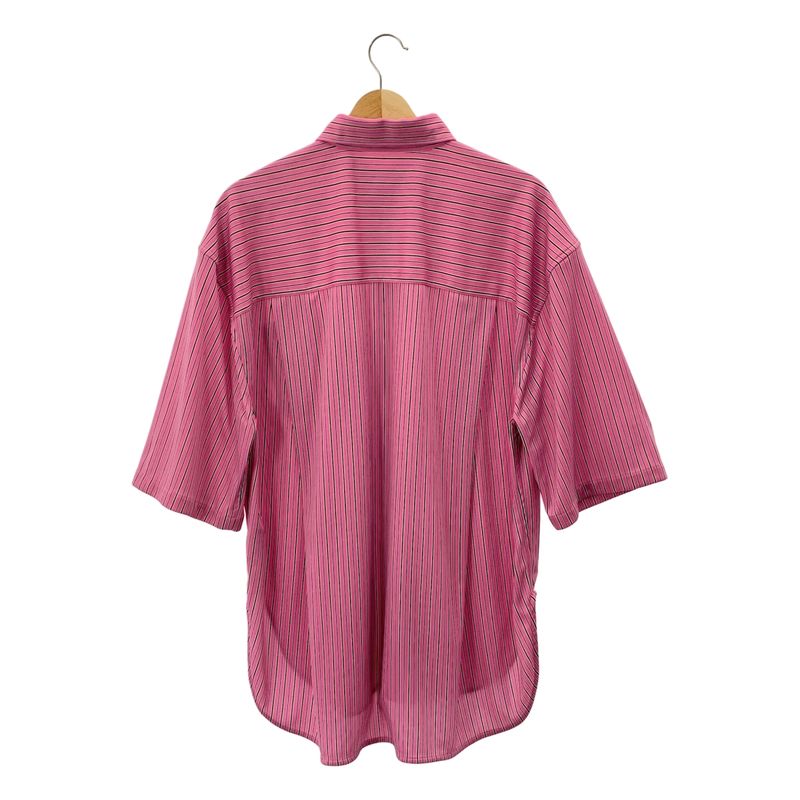 Balenciaga - Striped Over Silhouette Stretch Shirt - 36 - Pink - Mens
