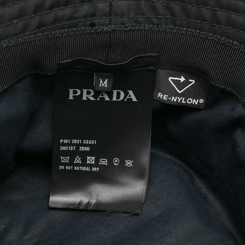 Prada Bucket Hat 2hc137 Triangle Logo Black M Size
