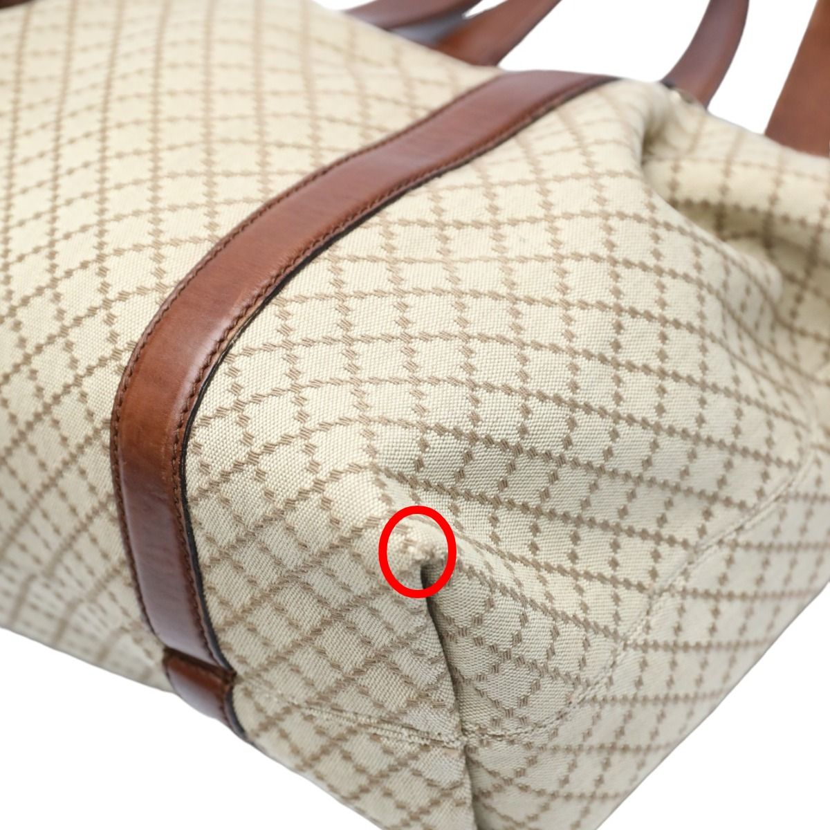 Gucci 2-Way Shoulder Bag Diamante Tote Antique Brown