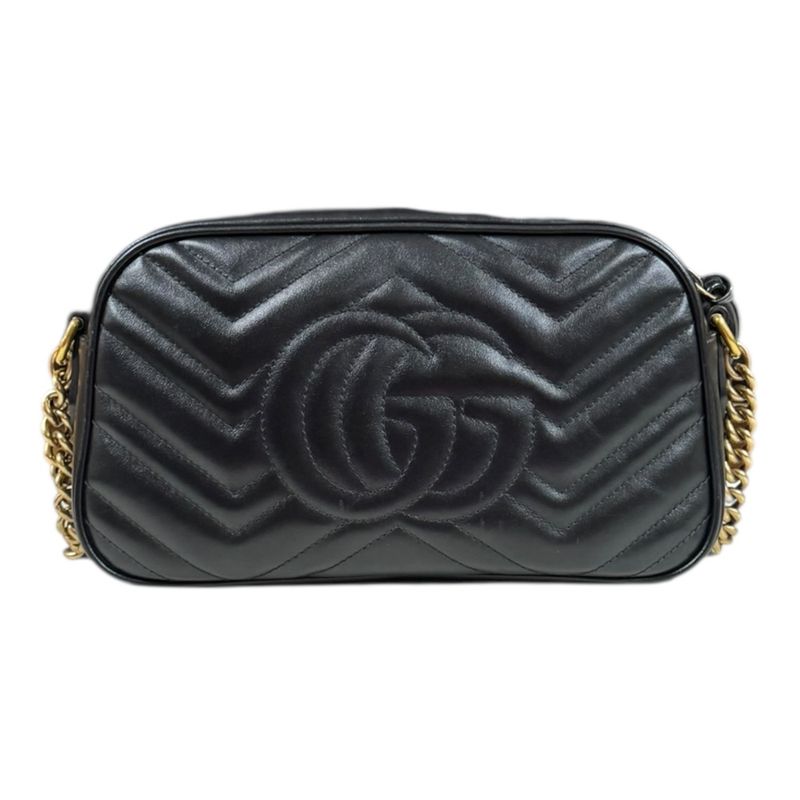 Gucci Quilted Small Shoulder GG Marmont Shoulder Bag Leather 447632 Black
