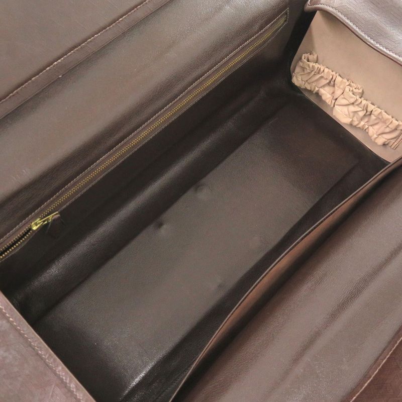 Hermes Vintage Leather Brown Gold Hardware 00H Engraved Vintage Boston Bag