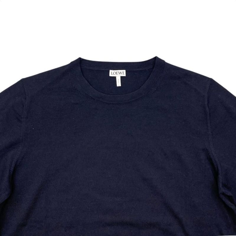 Loewe Sweater Wool Knit D3179470un Size M Navy Loewe