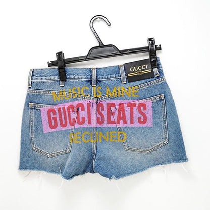 Gucci Denim Shorts Paint 26 Blue Cotton Ladies Apparel Women's Clothes