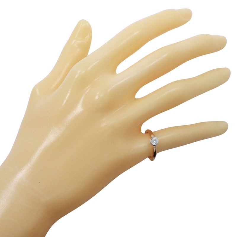 Tiffany & Co Bizet 1P Diamond 18K Pink Gold × Pt950 Platinum × Diamond #6 0.20
