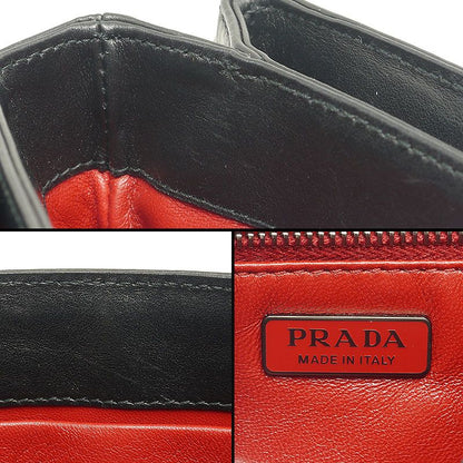 Prada Chain Shoulder Bag 1bd009 Black With Metal Punching