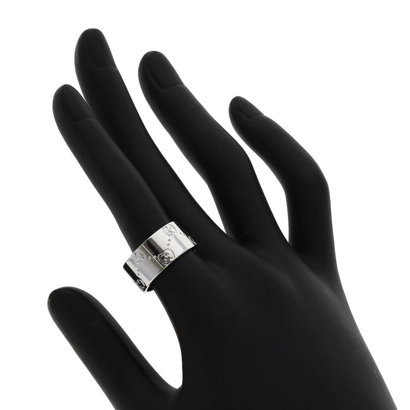 Gucci GG Icon Wide #13 Ring - 18K White Gold Ladies