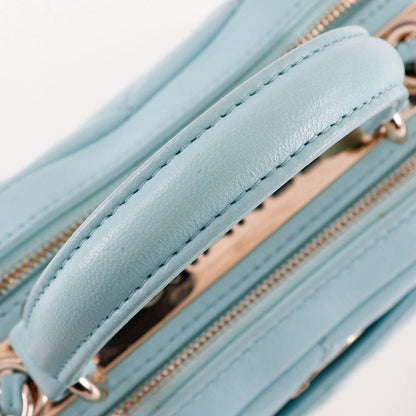 Chanel Trendy Coco Mark Matelasse 2WAY Shoulder Calf Light Blue Women's Handbag