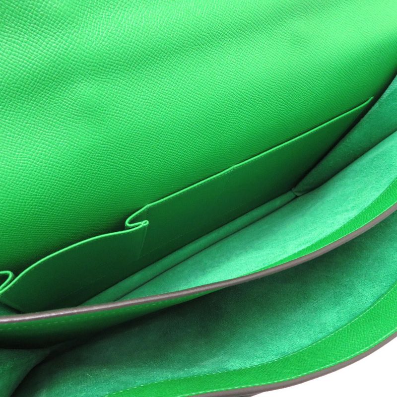 Hermes Sac A Depeches 38 Vaux Epson Bamboo Silver Hardware T Engraved Briefcase