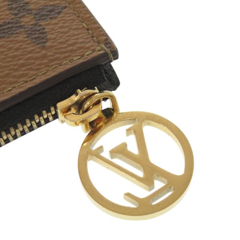 Louis Vuitton Porte Carte Romy Monogram Reverse M81912 IC Chip Brown Card Case
