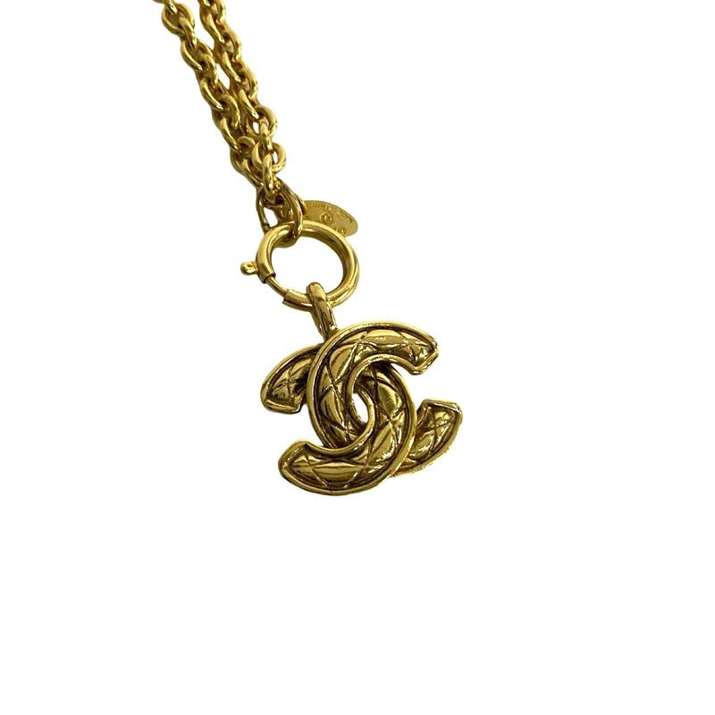 Chanel Coco Mark Motif GP Chain Necklace Pendant