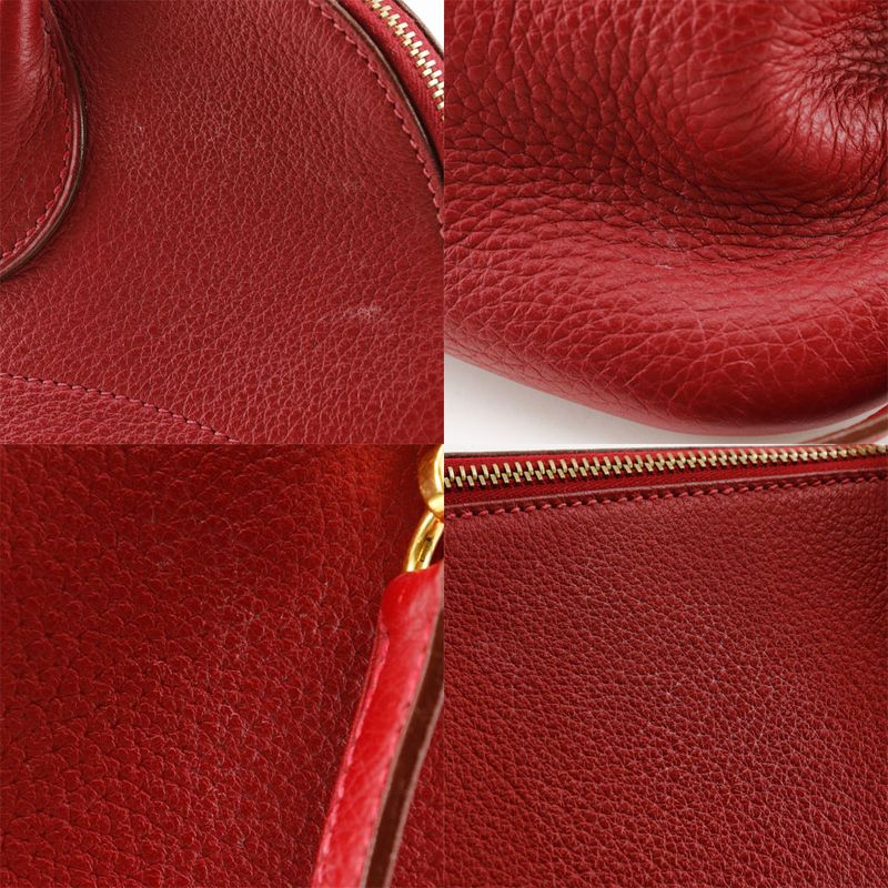 Hermes Bolide 35 2WAY Shoulder Taurillon Clemence Red/gold Hardware □G Ladies