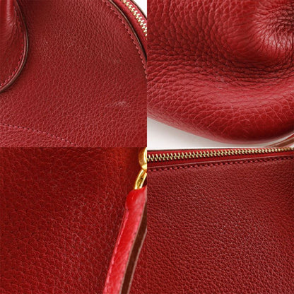 Hermes Bolide 35 2WAY Shoulder Taurillon Clemence Red/gold Hardware □G Ladies