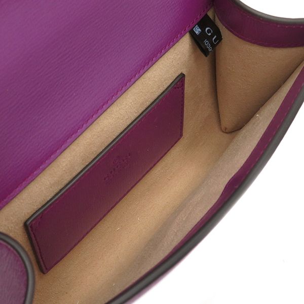 Gucci Shoulder Bag Horsebit Leather Purple Gold Hardware Chain Shoulder Sherry