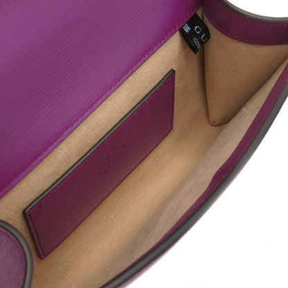 Gucci Shoulder Bag Horsebit Leather Purple Gold Hardware Chain Shoulder Sherry