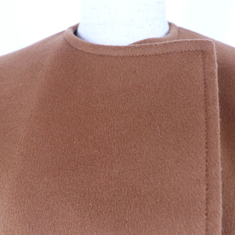 Louis Vuitton Wool Silk-blend Lined Monogram Belted Collarless Long Length Coat