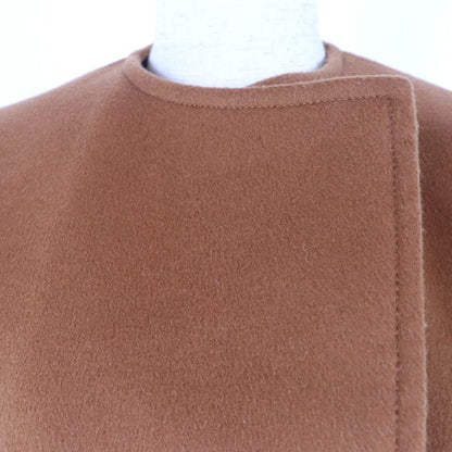 Louis Vuitton Wool Silk-blend Lined Monogram Belted Collarless Long Length Coat