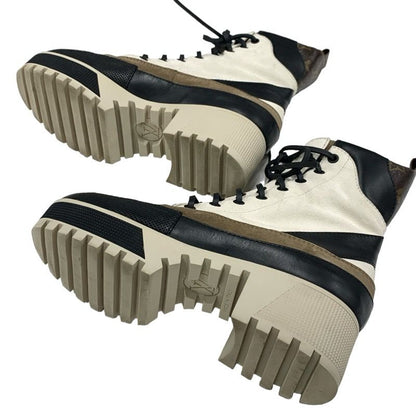 Louis Vuitton Laurie Line Monogram Boots Short Boots Shoes Suede Leather Off