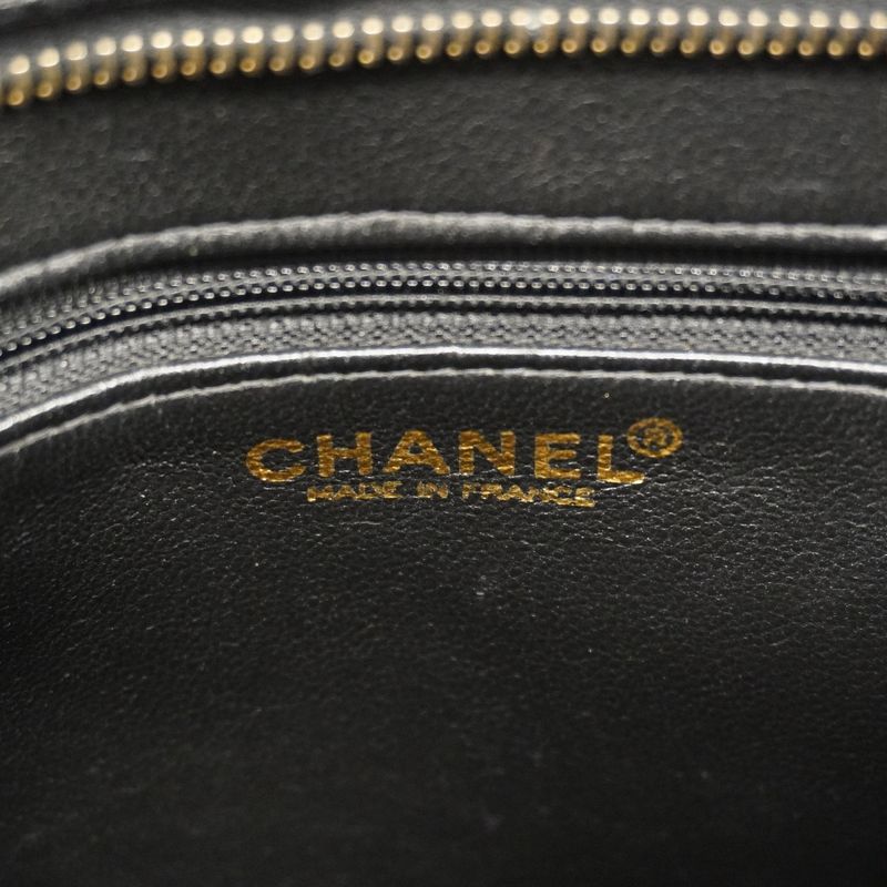 Chanel Tote Bag Revival Tote Caviar Skin Black Gold Hardware Women's