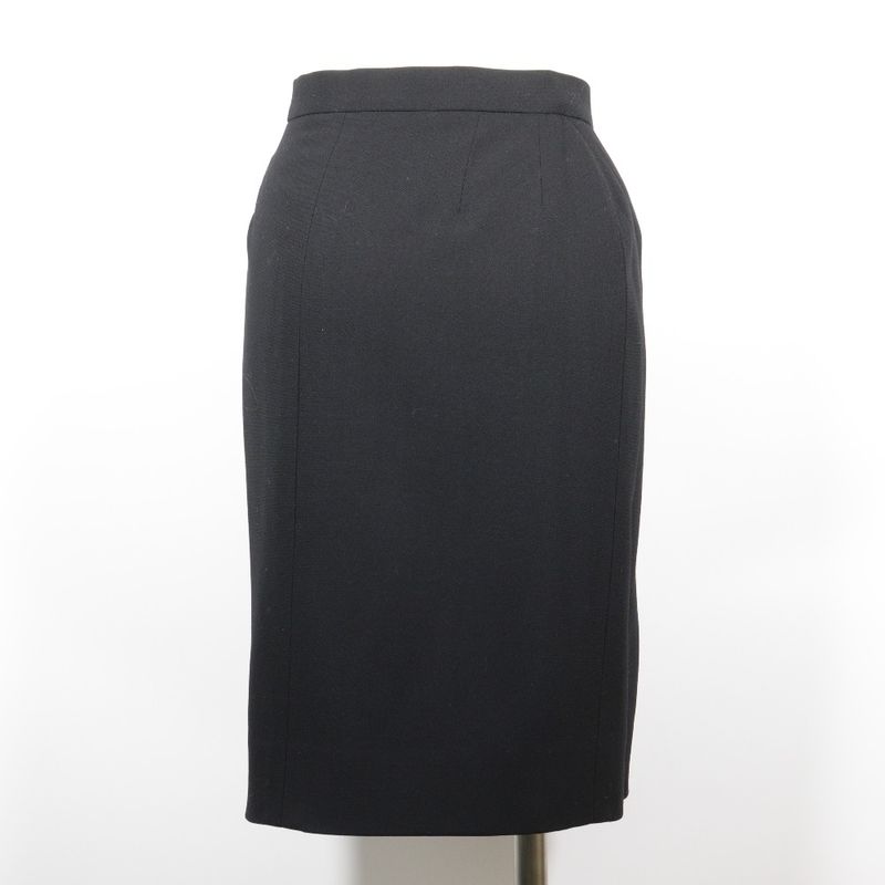 Chanel 94305 P11160v06456 Wool And Silk Black Women's Skirt
