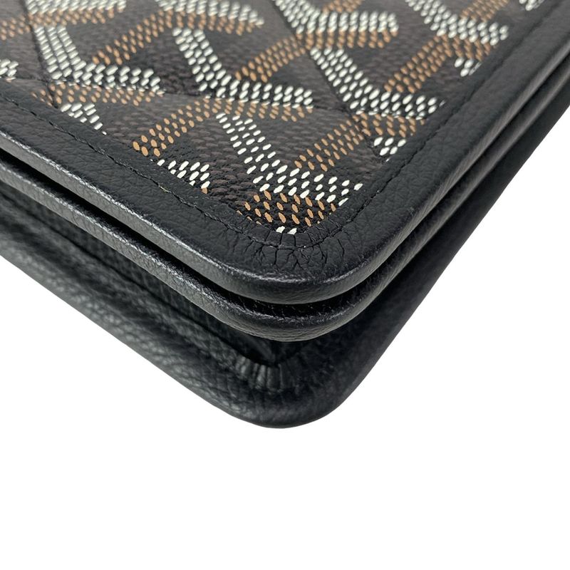 Goyard Shoulder Bag Alexandre Trois Black And Brown And White Chain Shoulder