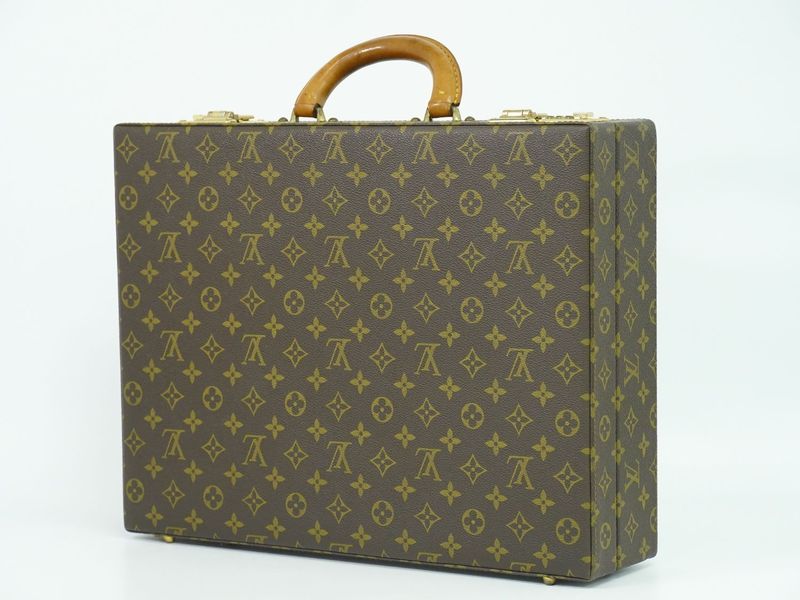 Authentic Louis Vuitton LV Crusher Monogram Attache Case Handbag Brown M53124