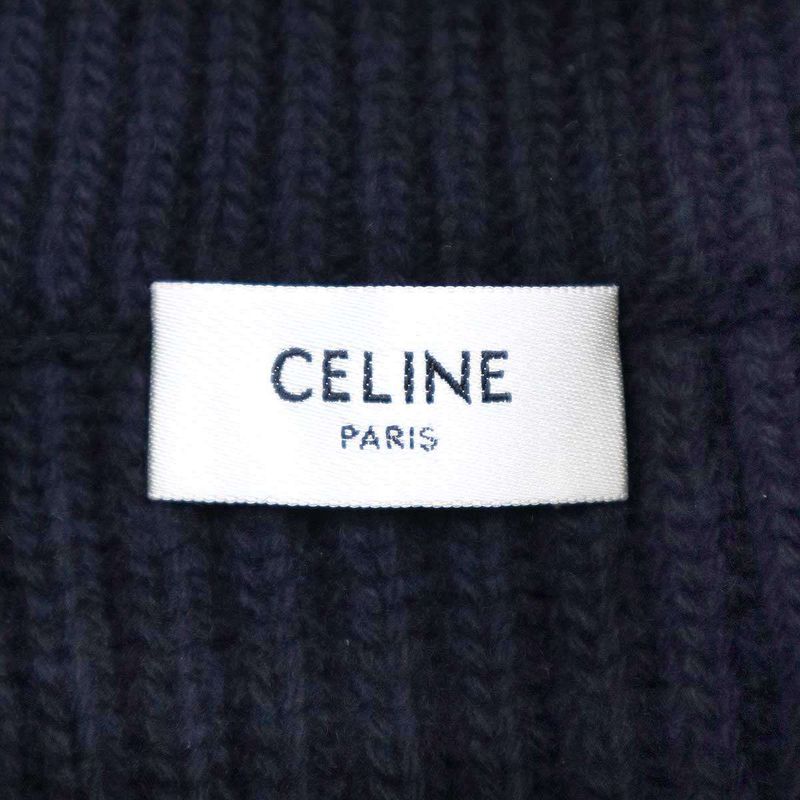 Celine Vareuse Sweater Wool Cashmere Valuse Knit Sweater 2ad0o274x.07ny Navy XS