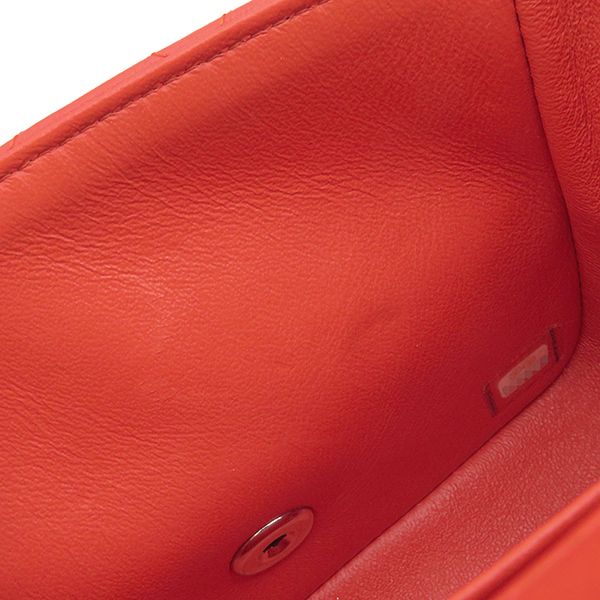 Chanel Shoulder Bag Mini Matelasse Chain Shoulder Lambskin Red Silver Hardware