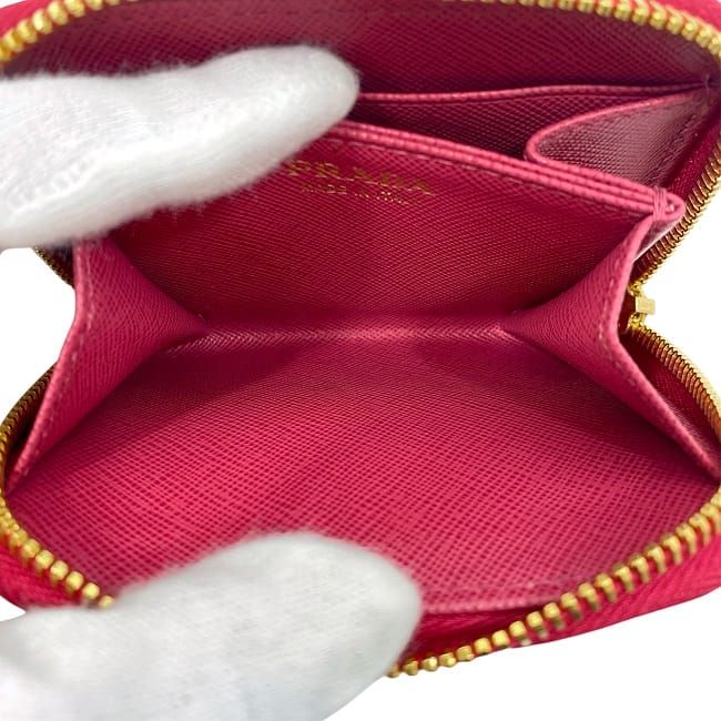 Prada Coin Case Pink 1m0268 Excellent Condition Coin Purse Saffiano