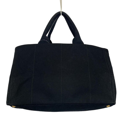Prada Tote Bag Canapa Black×ivory×red