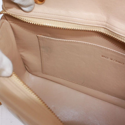 Chanel Matelasse Chain Calfskin Beige Shoulder Bag Gold