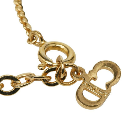 Dior CD Logo Rhinestone Gold Plated Ladies Dior