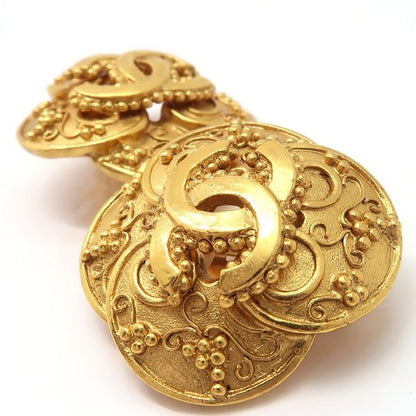 Chanel Earring 96A Vintage Coco Mark GP Flower Vintage Chanel