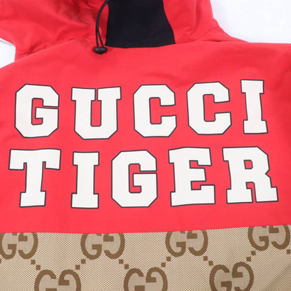 Gucci 22SS 682981 Tiger 100% Cotton GG Pattern Large Size Coat Red Brown 40