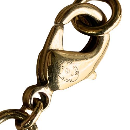 Chanel Necklace Metal Pearl Gold Plated Coco Mark Gold