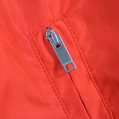  Gucci 693017 Interlocking G Back Print Zip Up Track Jacket Beige Orange S