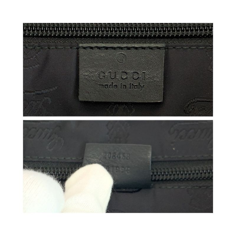 Guccissima Black Silver Hardware Leather 208463 Business Bag Shoulder Bag 2way