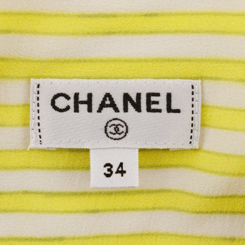 Chanel Shirt Dress Straps P61108v46519 Silk Yellow Ladies Dress