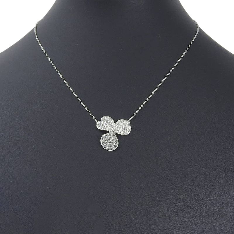 Tiffany & Co Paper Flower Large Pt950platinum × Diamond Ladies 5.3g Necklace