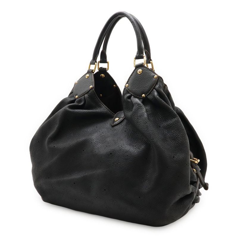 Louis Vuitton Monogram Mahina XL Tote Bag Shoulder Bag Leather Noir Black M95547