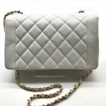 Chanel CC Logo Quilted Caviar Leather Diana Gold Chain Shoulder Bag