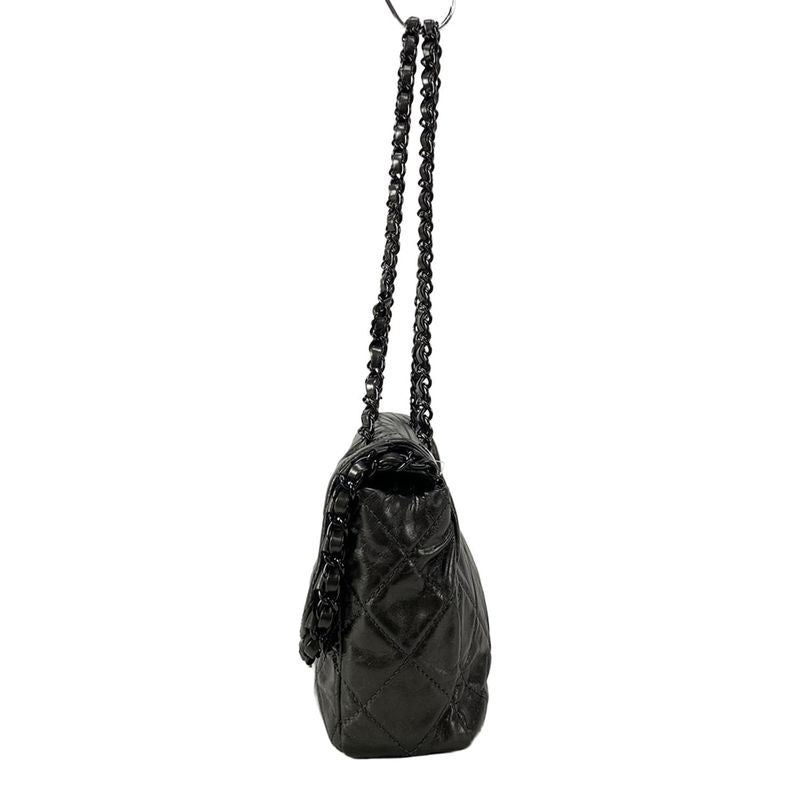 Chanel Shoulder Bag Luxury Linematelasse Dark Gray Chain Shoulder/black