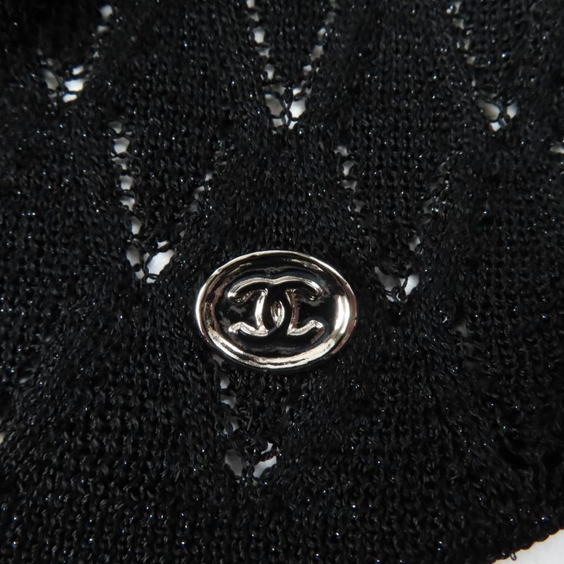 CHANEL P75380 Lame With Coco Mark Hardware Turtleneck Long Sleeve Iridescent