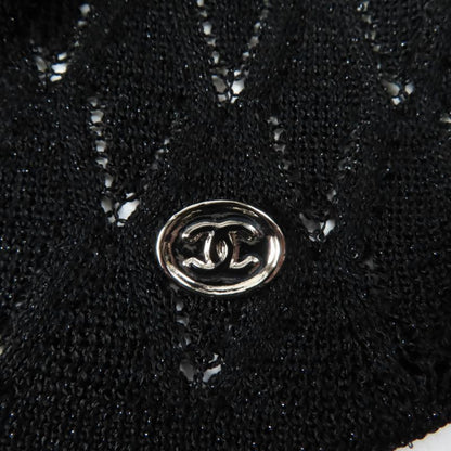 CHANEL P75380 Lame With Coco Mark Hardware Turtleneck Long Sleeve Iridescent