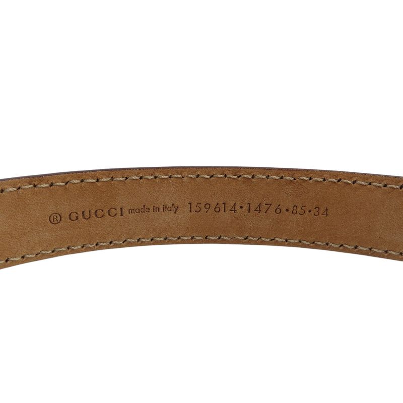 Gucci GG Logo 159614 Leather Gold Hardware Gold 85-34 Belt 0976 Gucci